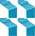 SiinvdaBZX 4 Pcs Teal Blue Satin Table Runner 12 x 108 inches Long | Bright by SiinvdaBZX