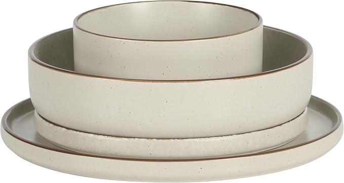 Gibson Elite Gelston Stoneware Matte Reactive Glaze 16 Piece Plates and Bowl - Image 6