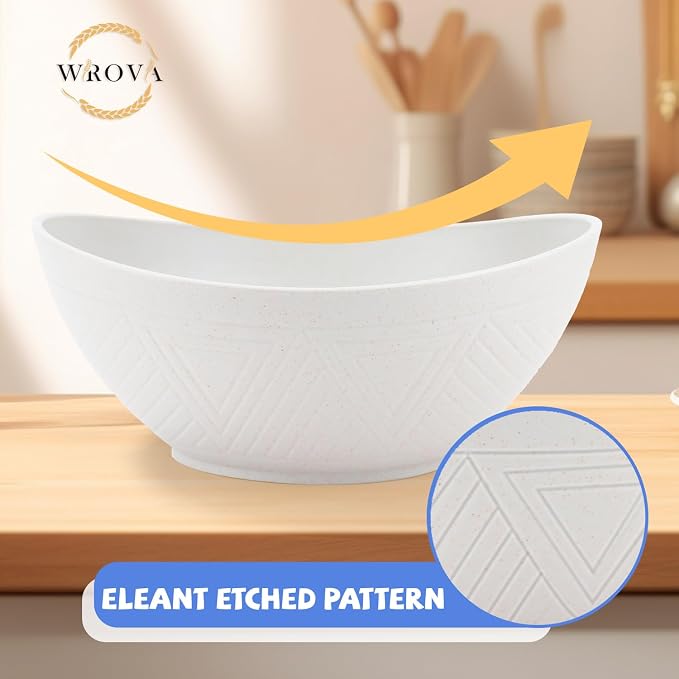 Big Wheat Straw Bowls, Unbreakable Large Salad Bowls, Dishwasher and Microware - Image 3
