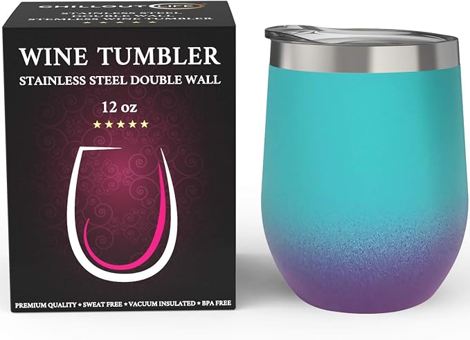 CHILLOUT LIFE 12 oz Stainless Steel Wine Tumbler - Image 2