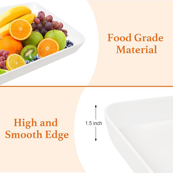4 Pcs 16" x 11" Large Serving Trays - Image 3