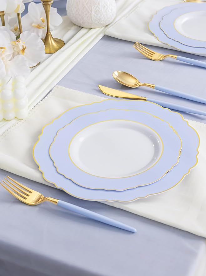60pcs Blue Plates Disposable - Image 7