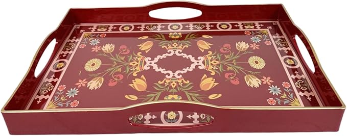 Boho Red Decorative Tray, Serving Tray - Image 5