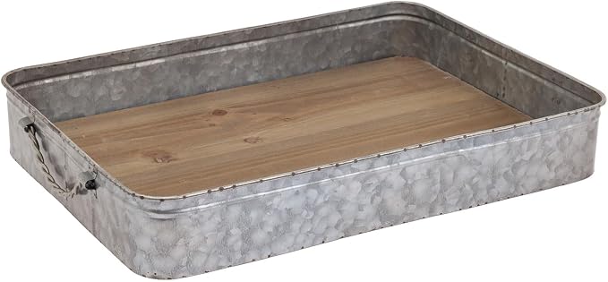 Boston International Rectangle Tray |Galvanized Decorative Serving Board by BostonInternational