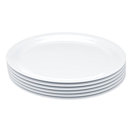 Amazon Basics Melamine Plastic Plate, Dishwasher Safe, BPA Free, 6 Piece Set - Image 2