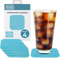 BLACK+DECKER Square Coasters Set of 4, Water-Resistant | Flexible Durable 4" by Unknown