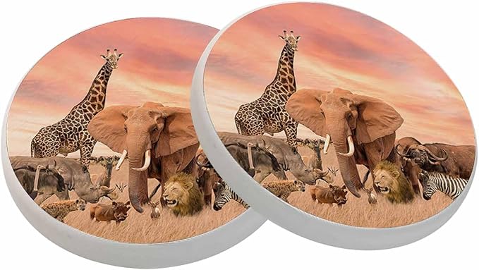 Safari African Animals Coasters by oFloral