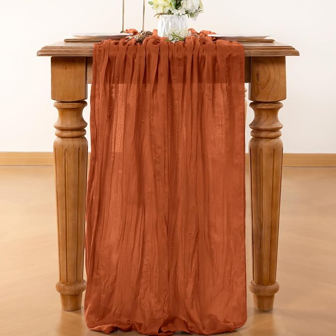 Terracotta Cheesecloth Table Runner 120 Inches 10 Pack Gauze Table Runner | - Image 2