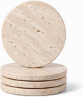 Travertine Coasters, Marble Coaster Set of 4 by Koville