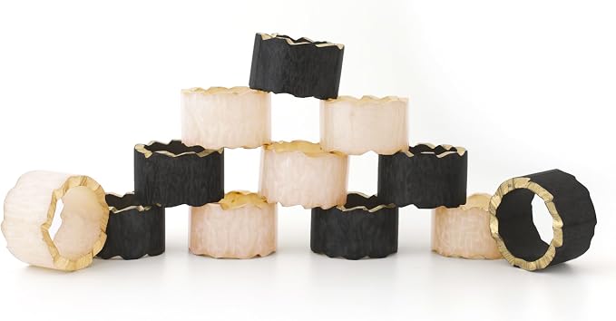 Rustic Epoxy Resin Napkin Rings, each 2x2x1 in., smooth finish, holiday dinners - Image 7