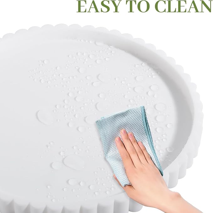 Round Bathroom Tray Perfume Organizer Coffee Table Decor, Heat-Resistant - Image 4