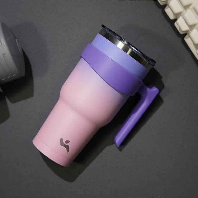 Konokyo 20 oz Tumbler with Handle and Straw, Insulated Travel Mug | Pastel - Image 7