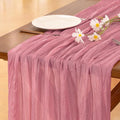 Cheesecloth Table Runner Summer Boho Wedding Birthday Party Home Decor | Mauve by Socomi