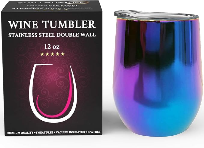 CHILLOUT LIFE 12 oz Stainless Steel Wine Tumbler - Image 2
