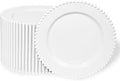 72 Pcs Party Plates Dinner Plate, 10 Inch White Plastic Plate Disposable | by FabulousParty