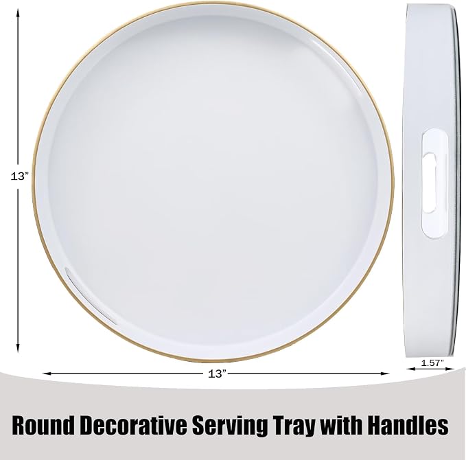 White Round Decorative Tray - Image 3