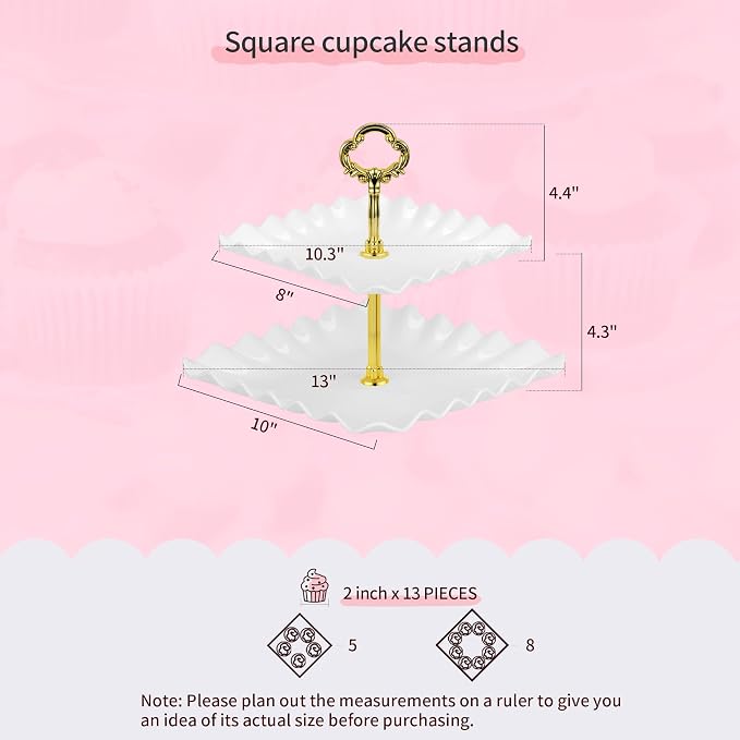 Pack of 11 NWK Cake Stand Set of Cupcake Stand, Tray & Table Cloth | Includes 3 - Image 3