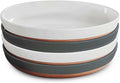 Mora Ceramic Flat Pasta Bowl Set of 4-35oz, Microwave Safe Plate by MORA