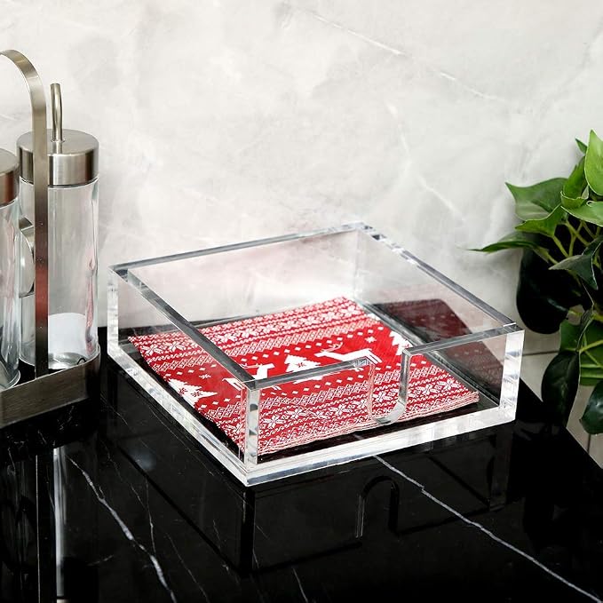 Acrylic Luncheon Napkin Holder, Decorative Napkin Tray - Image 3