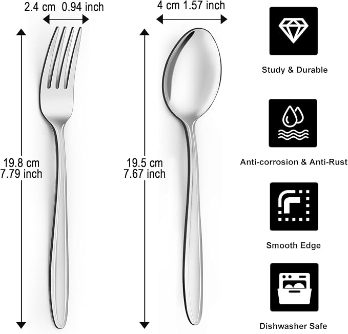 Unokit 24-Piece Forks and Spoons Set - Image 2