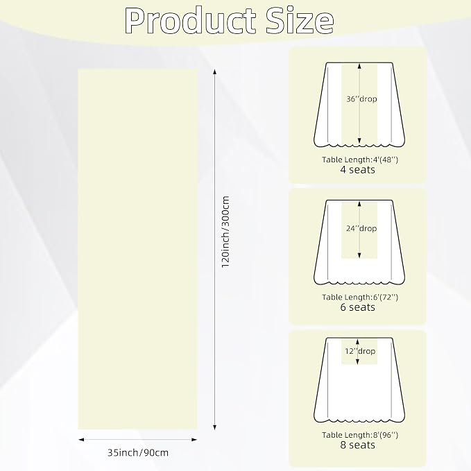 Light Beige Cheesecloth Table Runner 120 Inches - Image 7