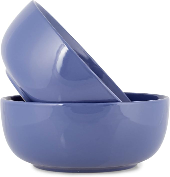 Elanze Designs Bistro Glossy Ceramic 8.5 inch Large Serving Bowls Set of 2 by ElanzeDesigns