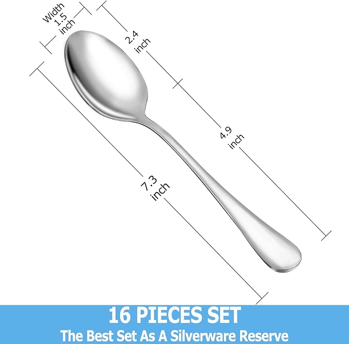 Dinner Spoon Set, Premium Food Grade Stainless Steel Spoons, Durable Metal Spoon - Image 2