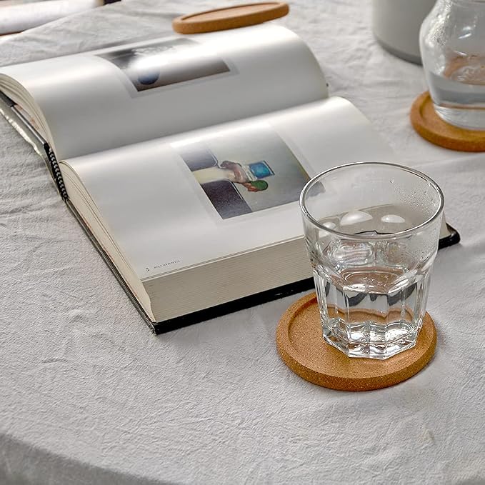 Natural Round Cork Coasters for Drinks - Image 9