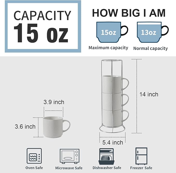 Hasense Coffee Mugs Set of 4 - Image 3