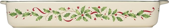 Lenox Holiday Stoneware Large Rectangular Christmas Baking Dish | 9.5 x 15.5 - Image 2
