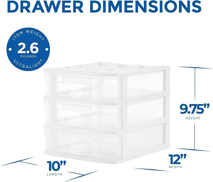 Gracious Living 3-Drawer Desktop and Countertop Organizer Drawer Set - Image 3