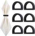Yagoo Napkin Rings Set of 6, Wood Semicircle Napkin Holder | Handcrafted Wood by CEFOPOLA