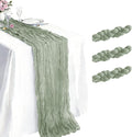 3 Pack Sage Green Cheesecloth Table Runner 21 x 120 Inch Boho Gauze Sheer Table by Unknown
