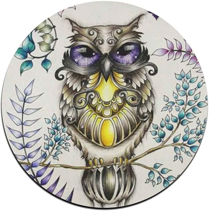 Watercolor Owl Round Coaster Set - Image 5