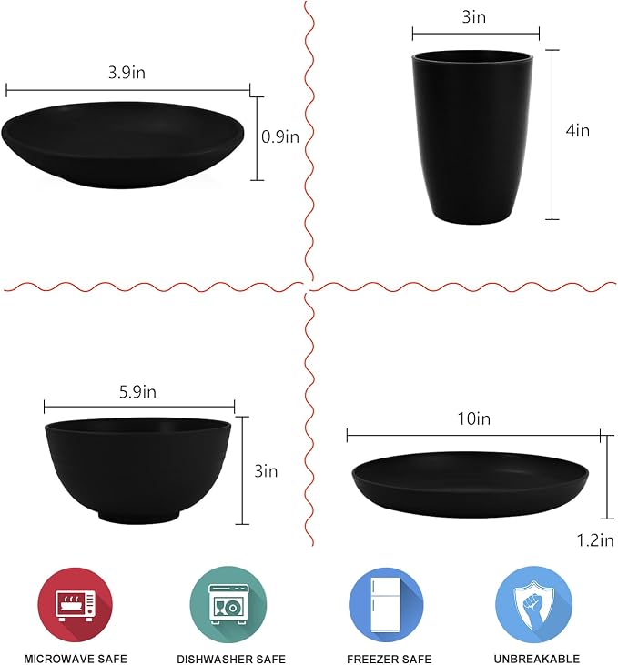 Wheat straw dinnerware set of 28 - Image 2
