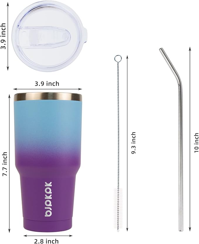 BJPKPK 30 oz Tumbler with Lid and Straw, Insulated Stainless Steel Cup | Double - Image 4