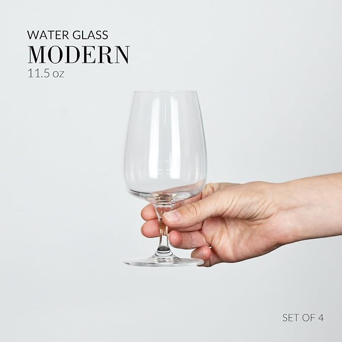 Krosno - Stemmed Tulip Water Glasses, 11.2 oz, Ideal Goblets - Image 3