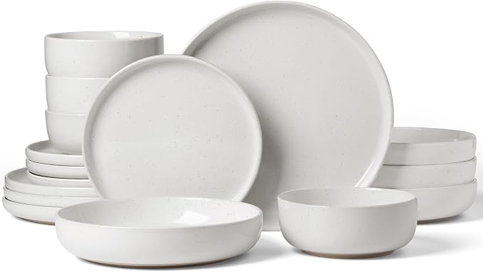 Famiware Milkyway 16-Piece Stoneware Plates and Bowls, Dishes Set by Famiware
