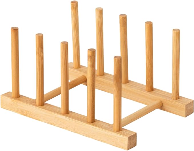 Bamboo Wooden Dish Rack, Plate Organizer by Unknown
