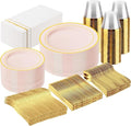 GATHER 350PCS Pink Plastic Plates by Gather