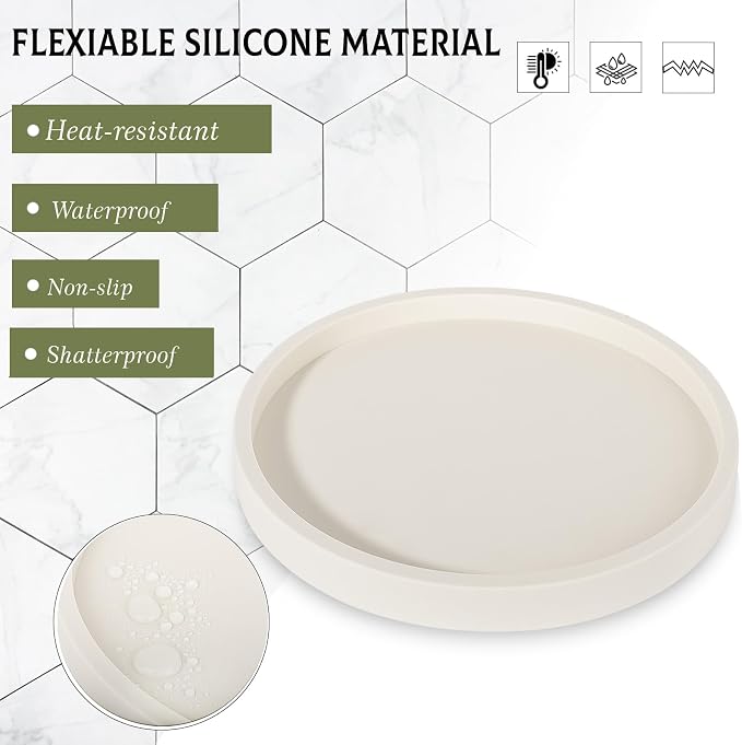 Silicone Bathroom Tray Coffee Table Decor Perfume Organizer, Waterproof - Image 3