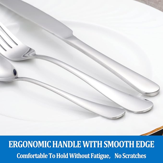 8 Pcs Forks and Spoons Silverware Set, Food Grade Stainless Steel Flatware - Image 5
