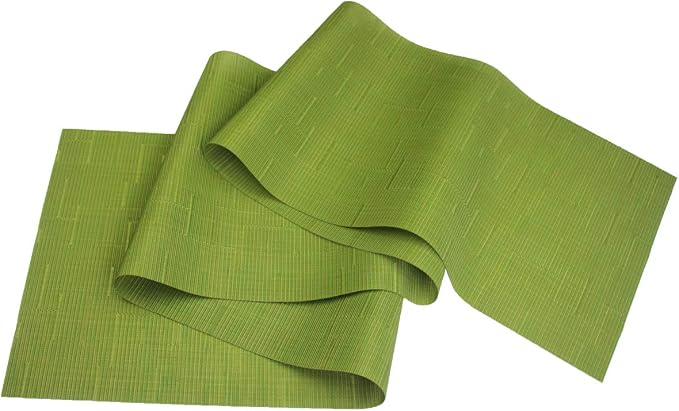 PIGCHCY Elegant Placemats and Table Runner, Washable Durable Plastic, Sage Green - Image 3