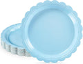 NatNarr 30 Pk Blue Dessert Cake Plates 7" Scalloped Light Blue Paper Plates | by NatNarr