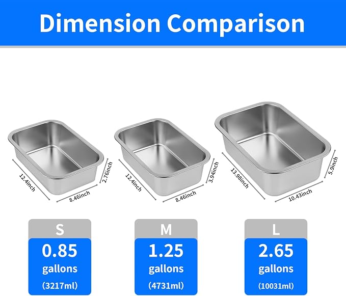 Ohtomber 2.65 Gallons Stainless Steel Dog Bowl, Big Pet Water & Food Bowl | - Image 3