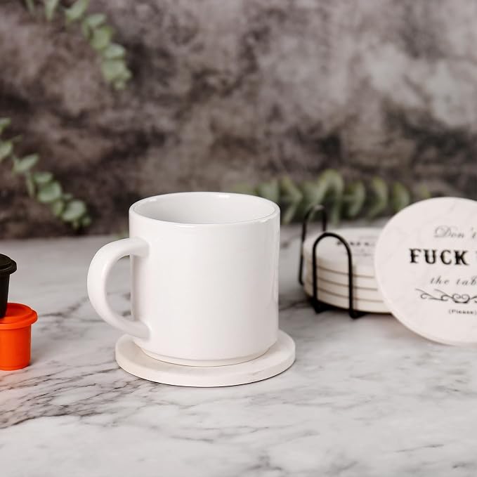 Funny Drink Coasters Ceramic Absorbent Coasters, Don't up The Table Coaster - Image 6