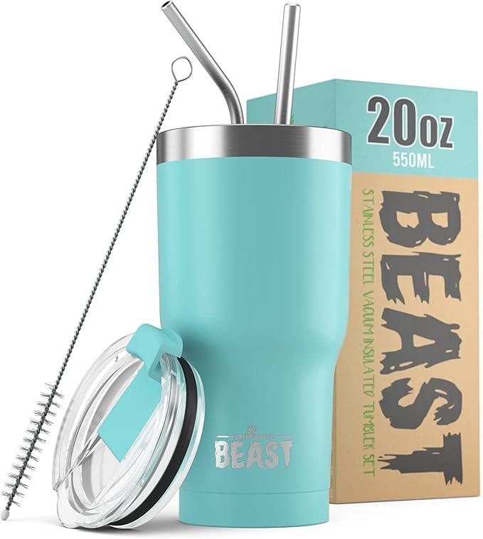 Beast 20 oz Tumbler Stainless Steel Vacuum Insulated Coffee Ice Cup Double Wall by GreensSteel