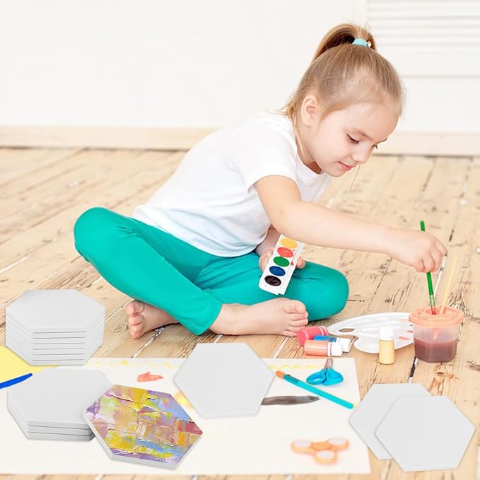 30 Pieces 3.75 Inch Hexagon Blank Ceramic Coasters, Unglazed Ceramic Tiles - Image 5