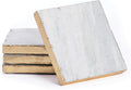 Thirstystone Square White Marble/Gold Edged Coasters, Non-Slip Feet by Thirstystone