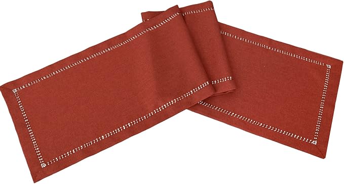 Grelucgo Small Short Handcrafted Solid Cinnamon Color Dining Table Runner - Image 3